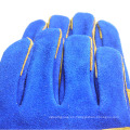 Guantes de soldadura de cuero de vaca azul industria Guantes de protección de trabajo de seguridad